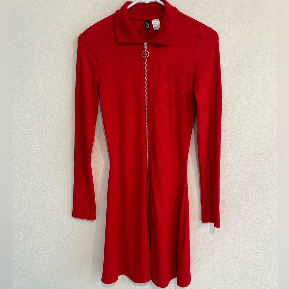 DIVIDED Red Long Sleeve Dress